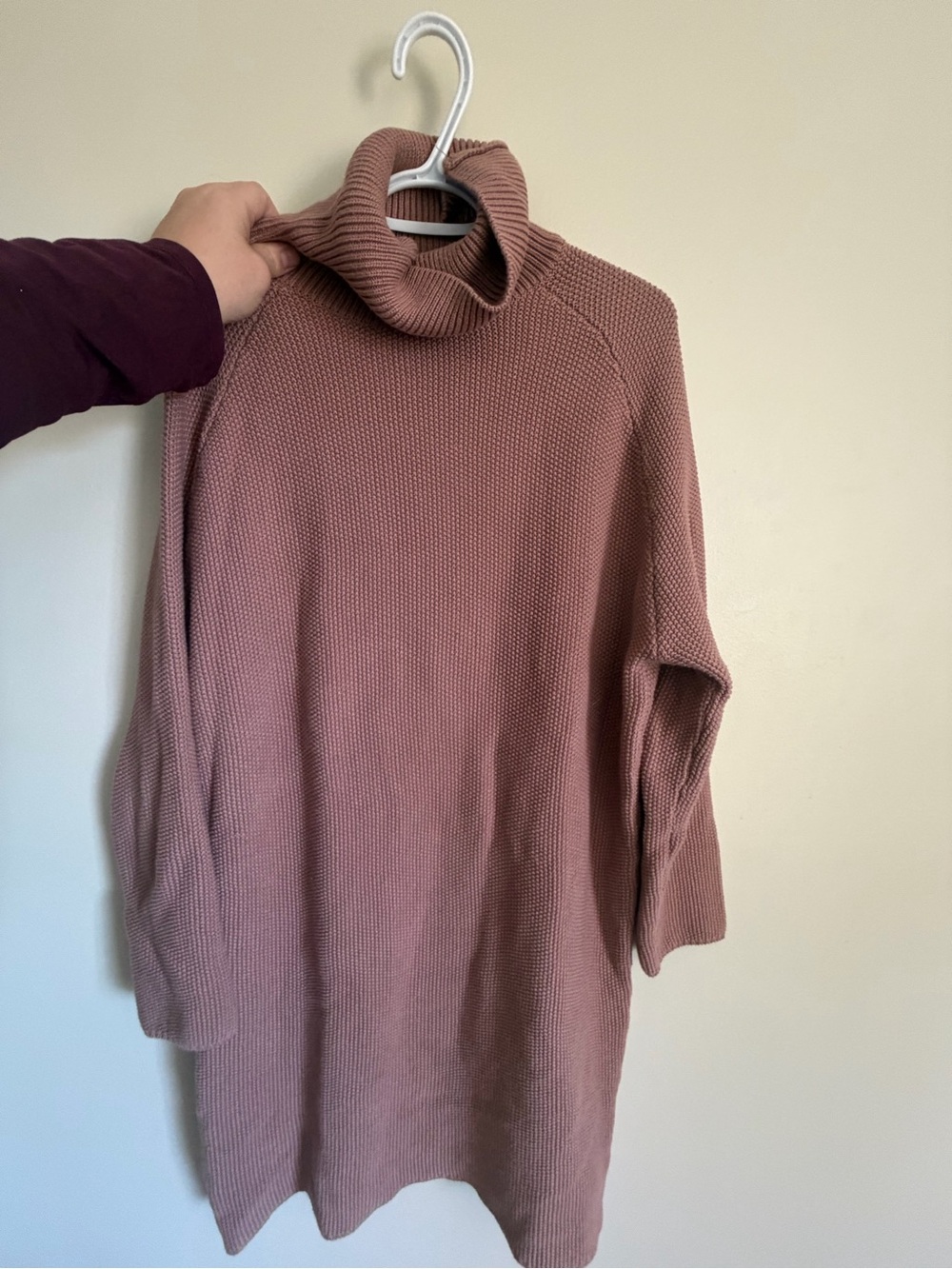 Jackson Rowe Mauve Ribbed Turtleneck Sweater Dress